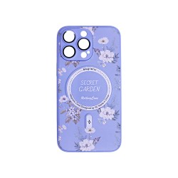 Capa Magnetic com Desenho De Flores para Apple iPhone 14 Pro Max Roxo Capa Magnetic com Desenho De Flores para Apple iPhone 14 Pro Max Roxo